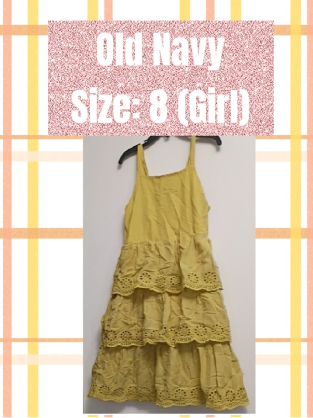 Old Navy Yellow Eyelet Tiered Sundress for Girls
